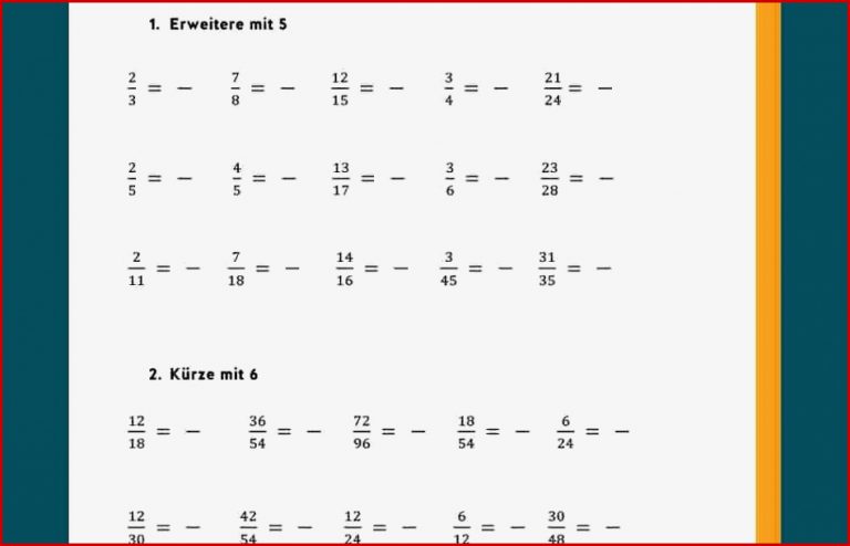 Mathe 6 Klasse Gymnasium Arbeitsblätter Brüche Carl