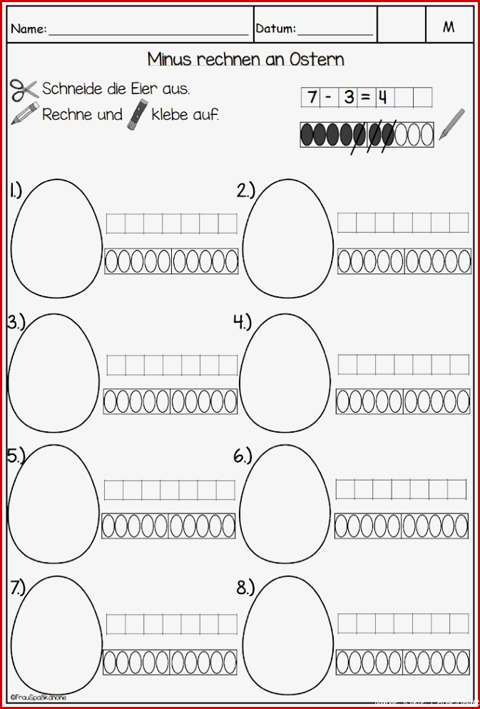 Mathe an Ostern Klasse 1 – Frau Spaßkanone