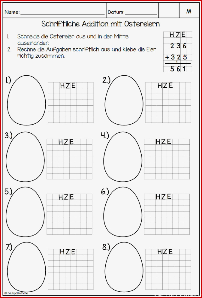 Mathe an Ostern Klasse 3 – Frau Spaßkanone