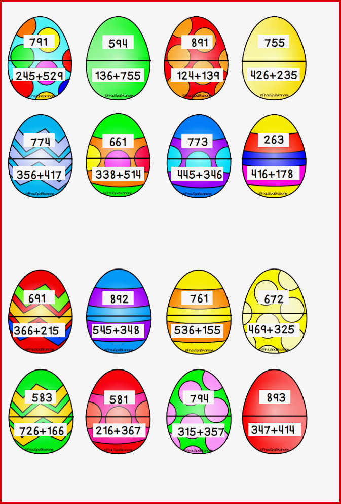 Mathe An Ostern Klasse 3 – Frau Spaßkanone