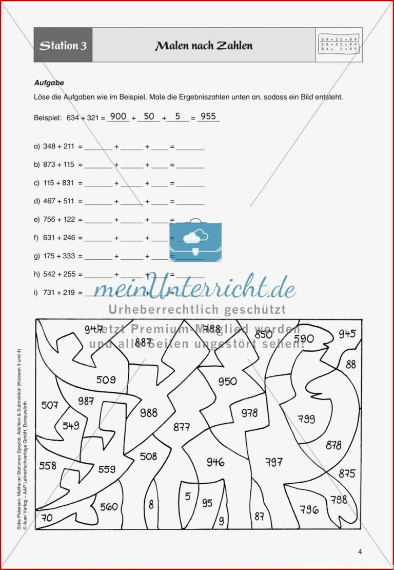 Mathe An Stationen Halbschriftliche Addition Zr Bis 1000