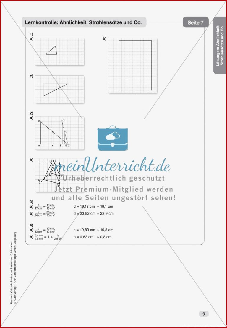 Mathe An Stationen Inklusion Ähnlichkeit Strahlensätze