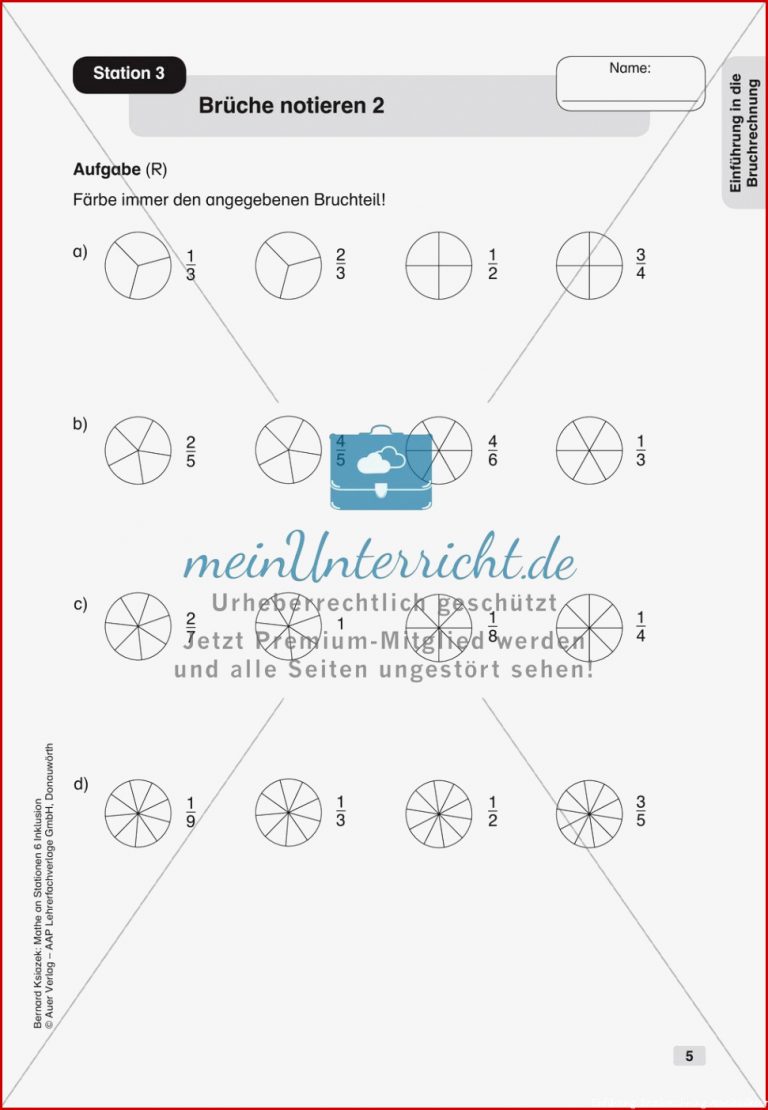 Mathe an Stationen Inklusion Einführung in