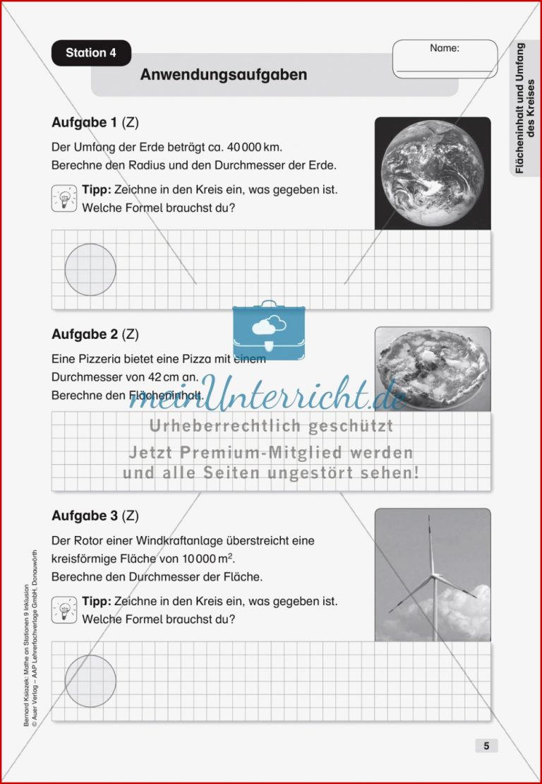 Mathe an Stationen Inklusion Flächeninhalt und Umfang