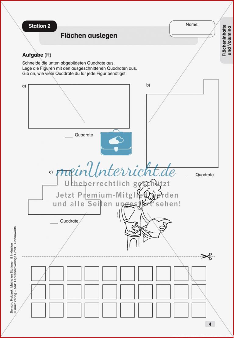 Mathe An Stationen Inklusion Flächeninhalte Und