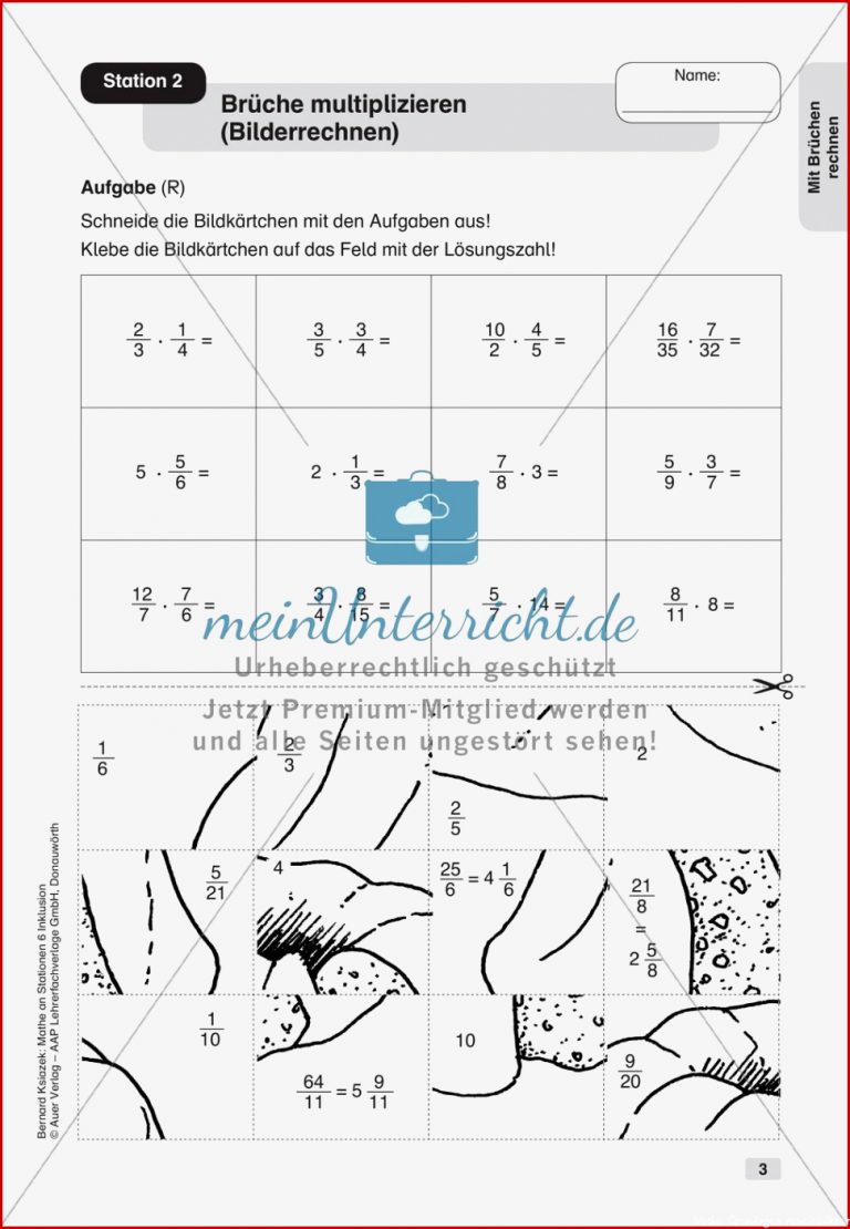 Mathe An Stationen Inklusion Mit Brüchen Rechnen