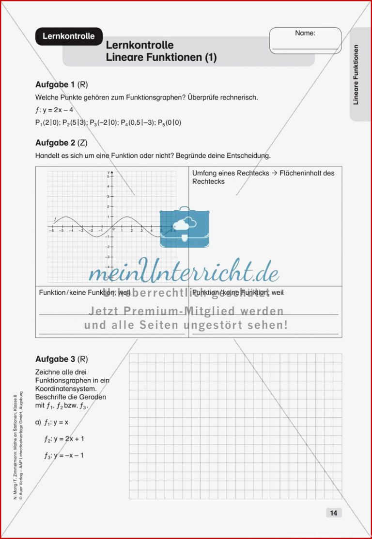 Mathe an Stationen Lineare Funktionen meinUnterricht