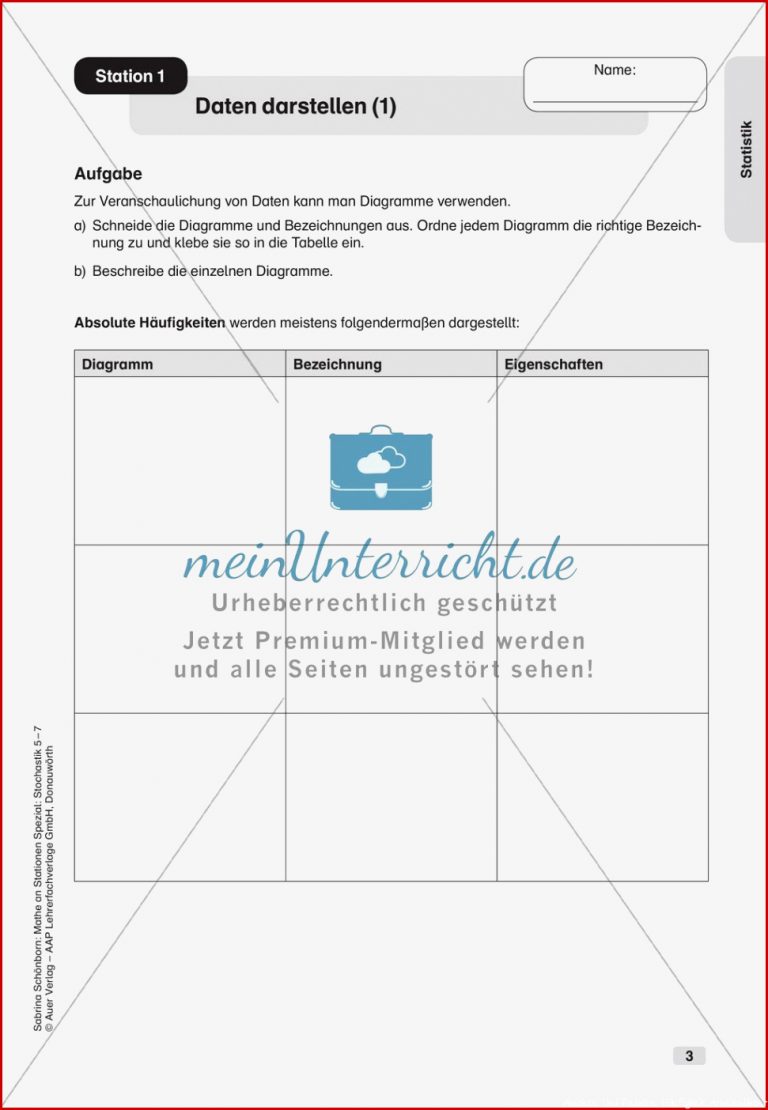 Mathe an Stationen Statistik meinUnterricht