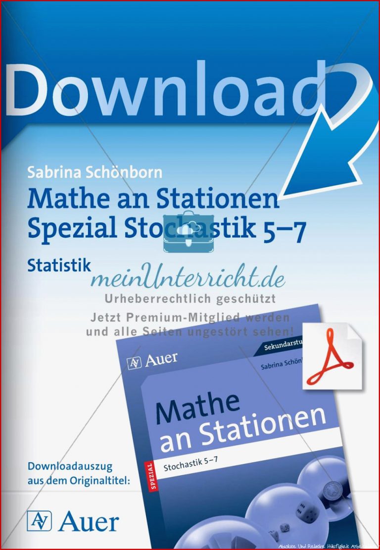 Mathe An Stationen Statistik Meinunterricht