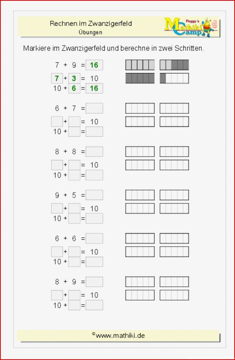 Mathe Arbeitsblätter 1 Klasse Worksheets