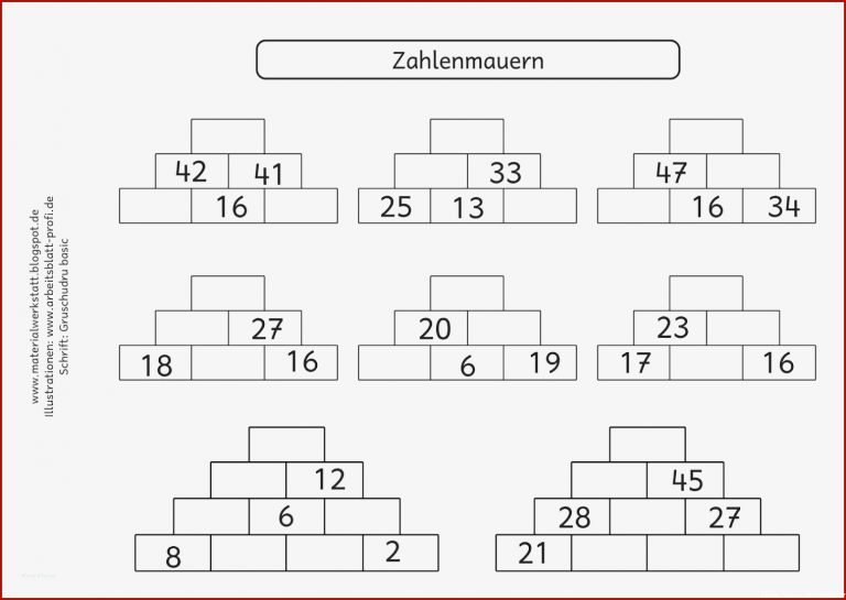 Mathe Arbeitsblätter 1 Klasse Zum Ausdrucken Kostenlos