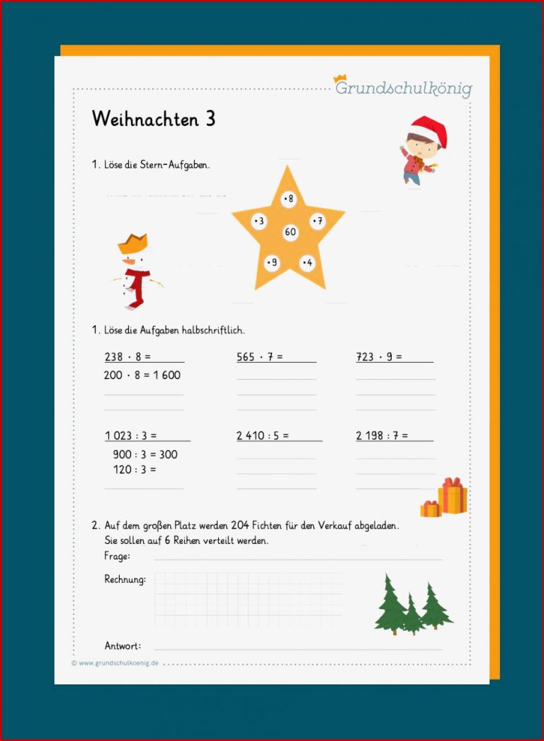 Mathe - Arbeitsblätter für Weihnachten und Winter