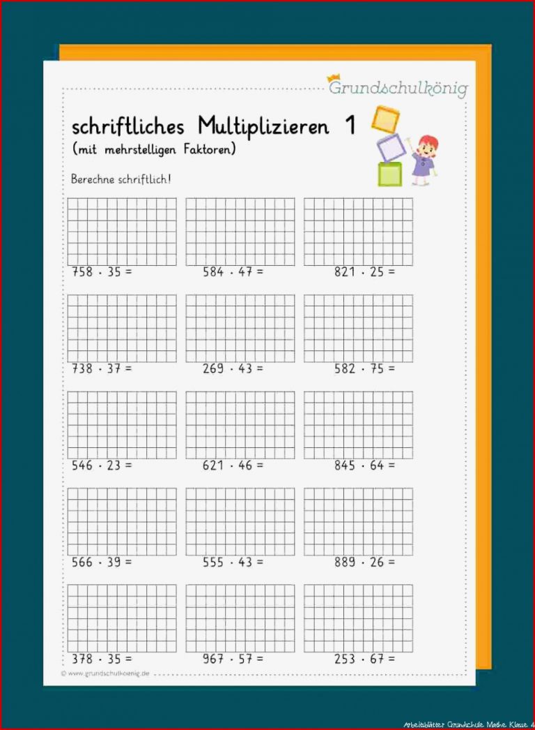Mathe Arbeitsblätter Klasse 4 Schriftliche Multiplikation Heruntergeladen Werden Mathe Arbeitsblätter Klasse 4 Schriftliche Multiplikation