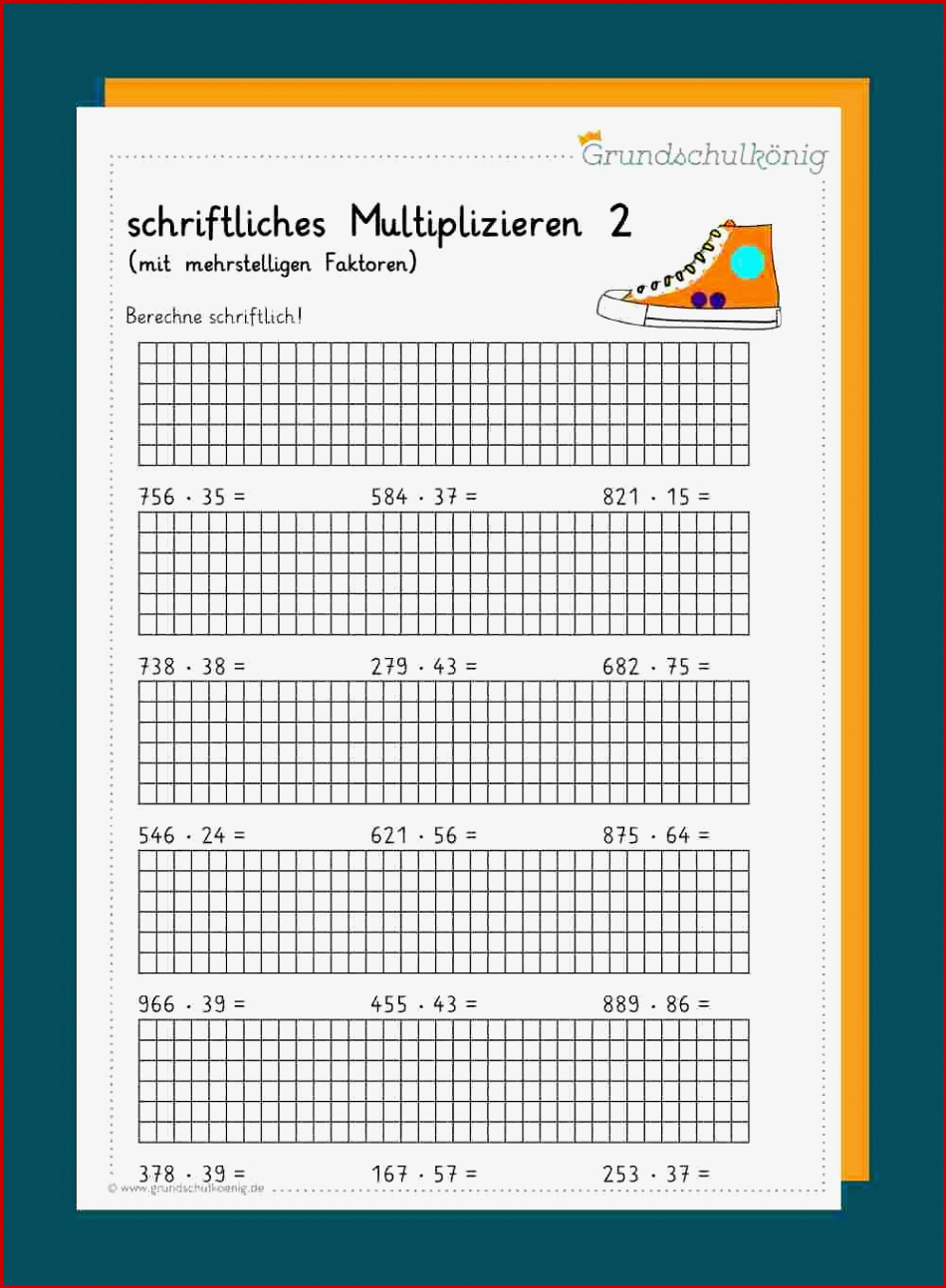 Mathe Arbeitsblätter Klasse 4 Schriftliche Multiplikation