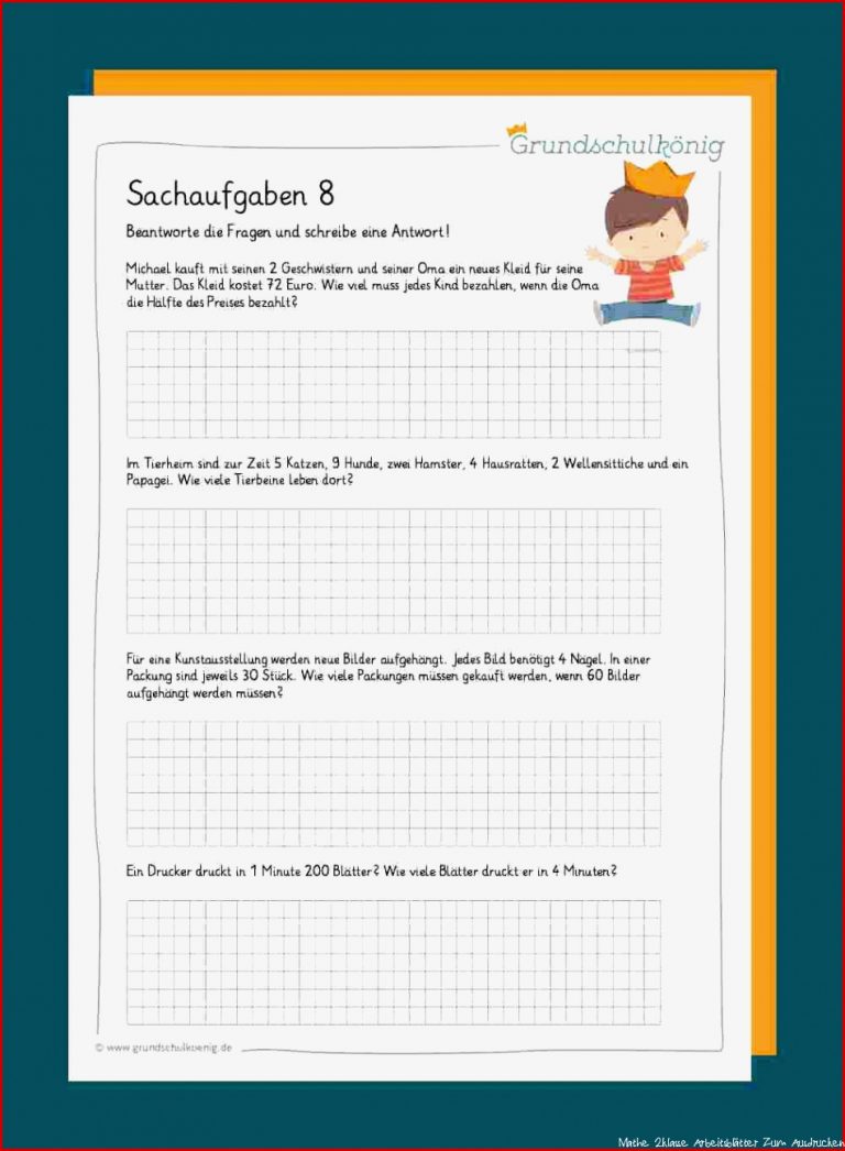 Mathe Arbeitsblätter Klasse 4 Zum Ausdrucken Sachaufgaben