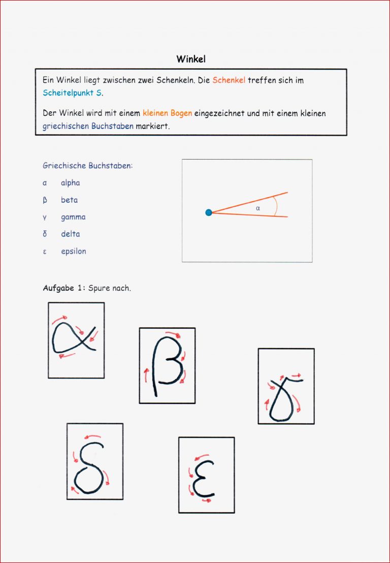 Mathe Arbeitsblätter Klasse 6 Winkel Zum Ausdrucken