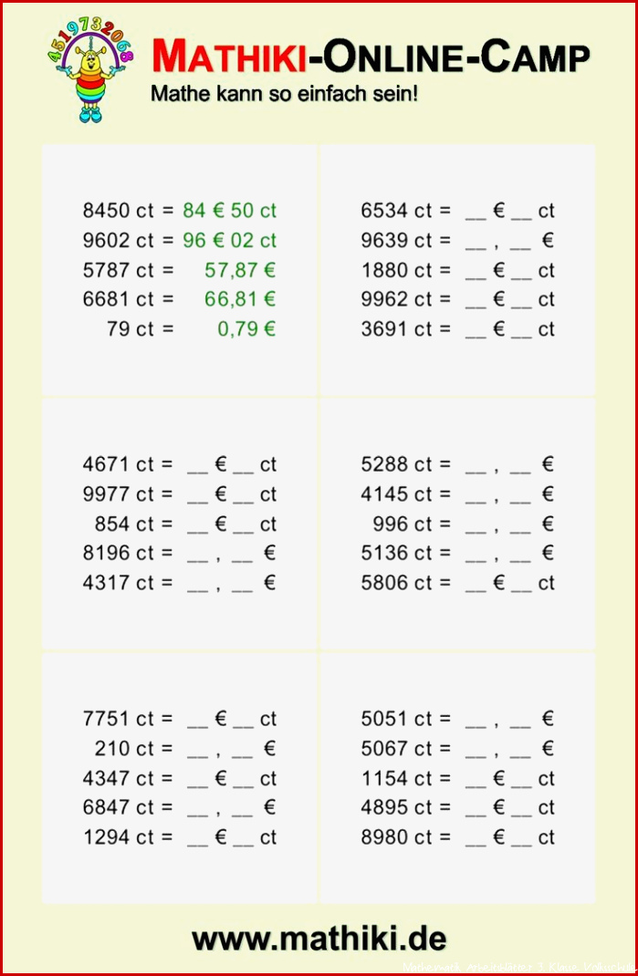 Mathe Arbeitsblätter Klasse 7 Mit Lösungen Worksheets