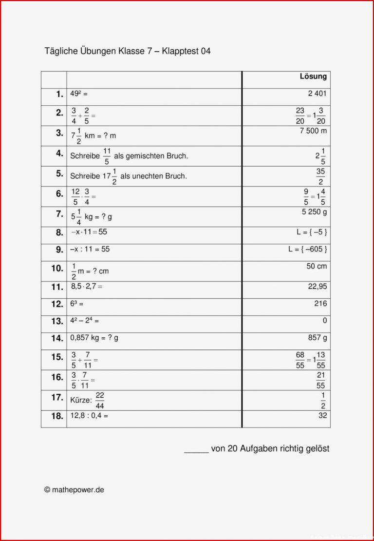Mathe Arbeitsblätter Rationale Zahlen Klasse 7 Worksheets