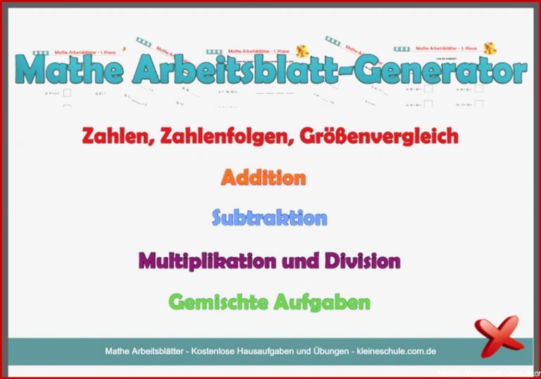 Mathe Arbeitsblatt Generator Kostenlose Mathe