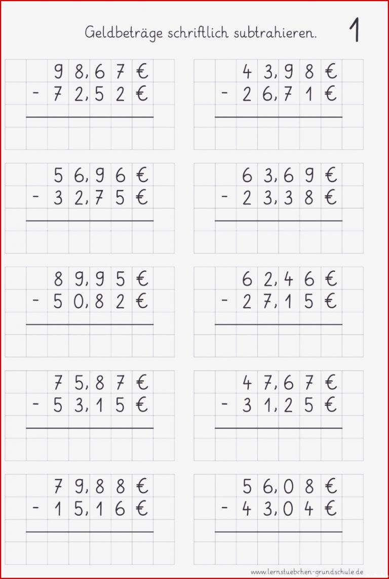 Mathe Arbeitsblatter Klasse 4 Kostenlos Zum Ausdrucken