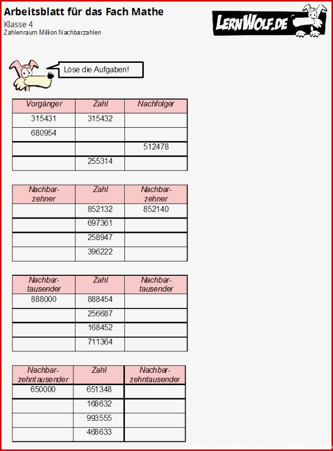 Mathe aufgaben klasse 4