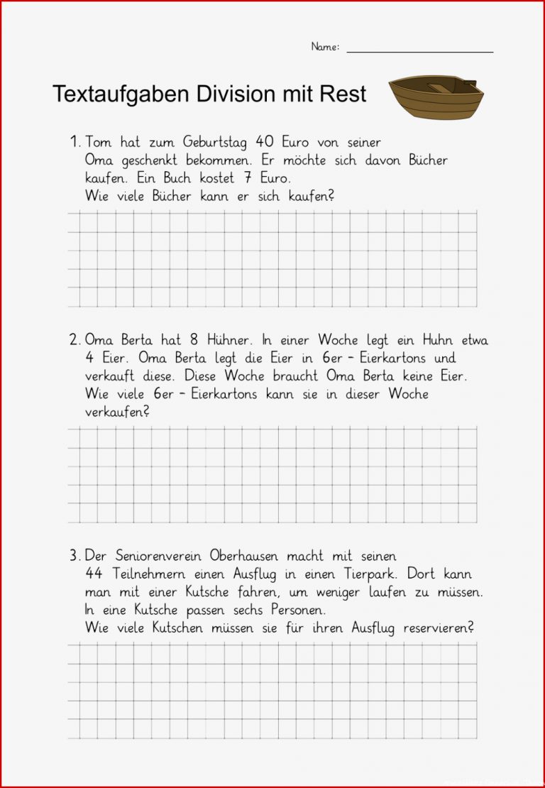 Mathe Grundschule Klasse 3 Division Mit Rest Carl