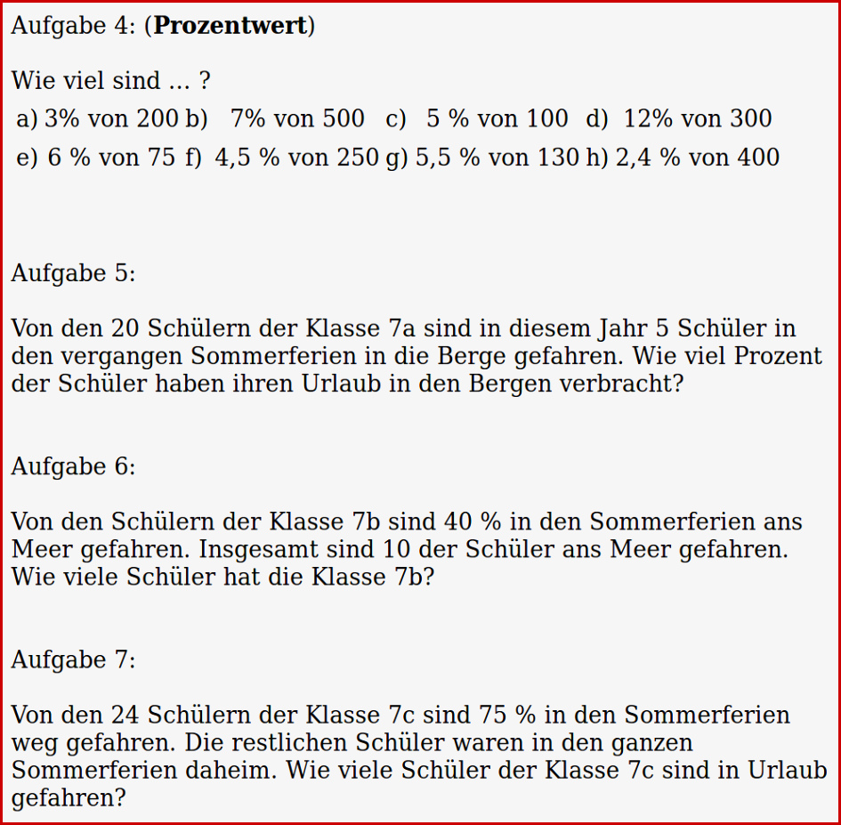 Mathe ist Einfach Aufgaben Prozentrechnung Blatt 1