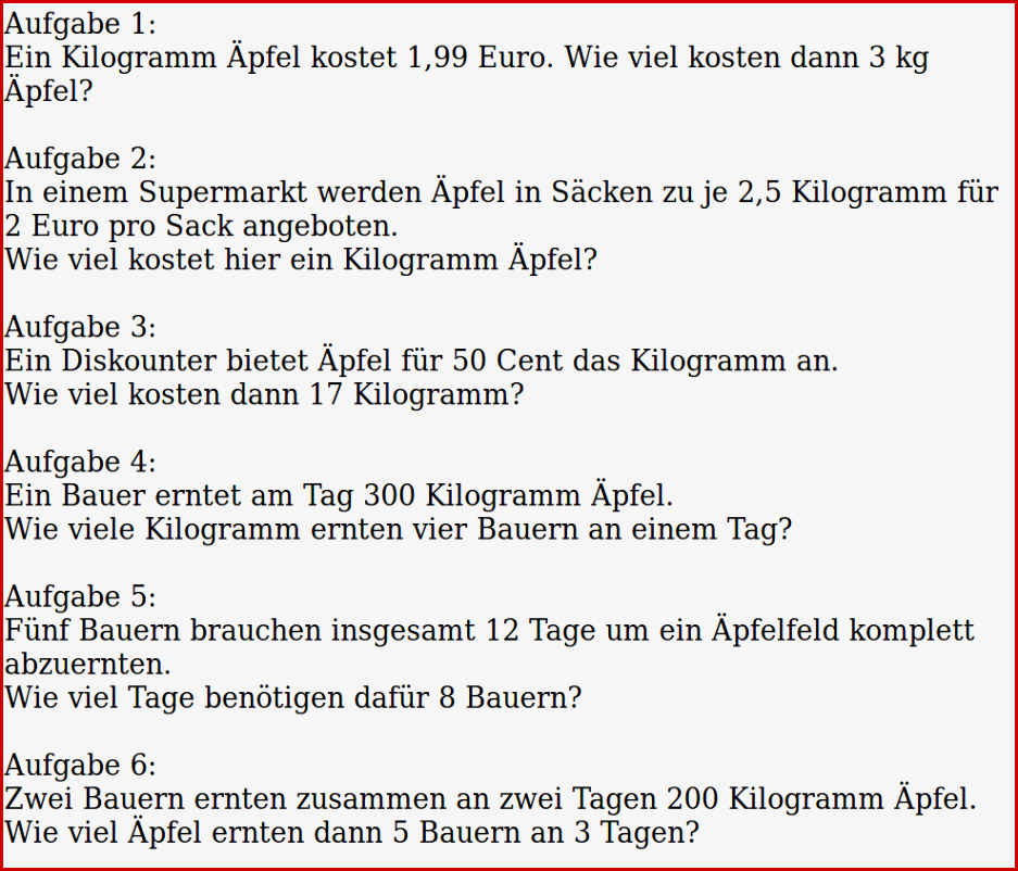 Mathe ist Einfach Dreisatz Aufgaben