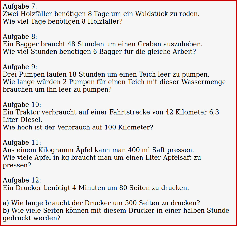 Mathe ist Einfach Dreisatz Aufgaben