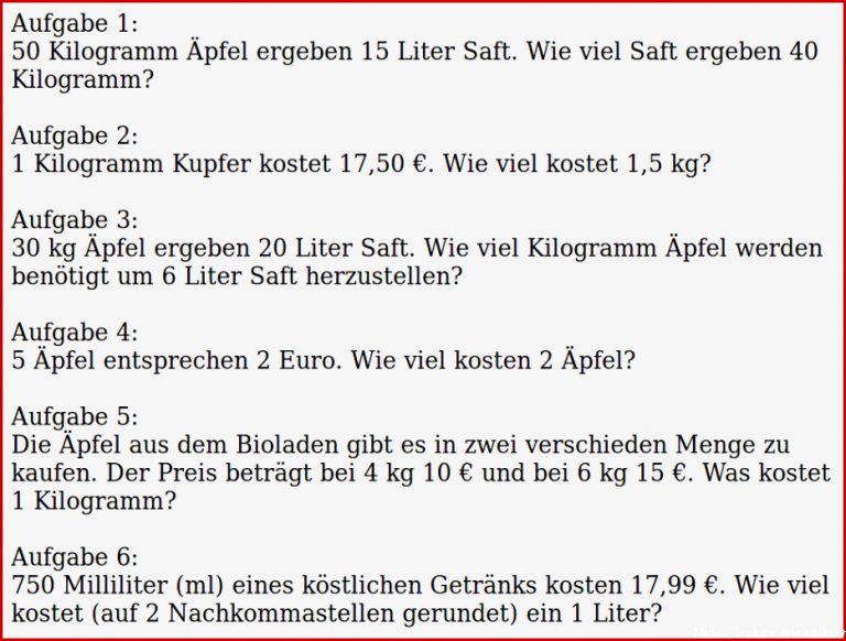 Mathe ist einfach Dreisatz Proportionale Zuordnung