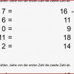 Mathe ist Einfach Subtrahieren Bis 20 Aufgaben Mit