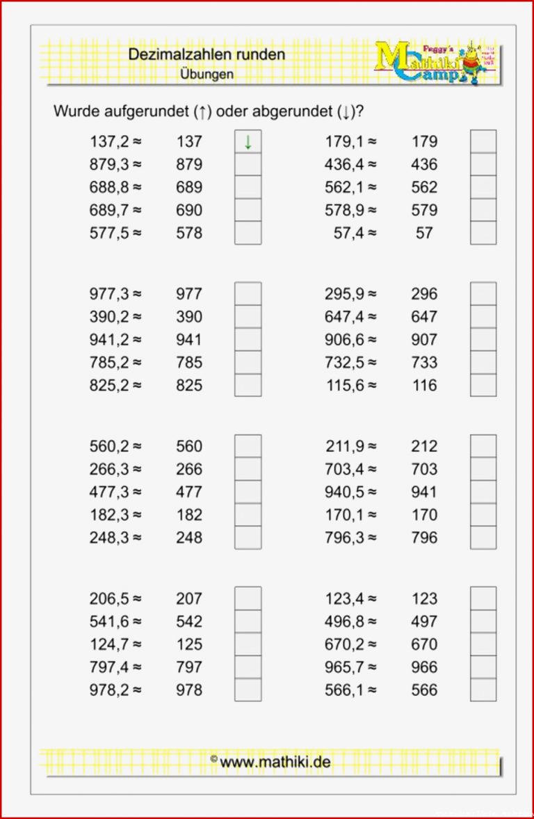 Mathe Klasse 6 Dezimalzahlen Arbeitsblätter Zum Ausdrucken