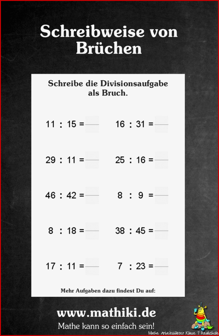 Mathe Klasse 7 Brüche Arbeitsblätter Worksheets