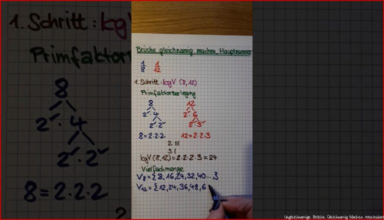 Mathe Skript Klasse 5 Seite 41 Brüche Gleichnamig