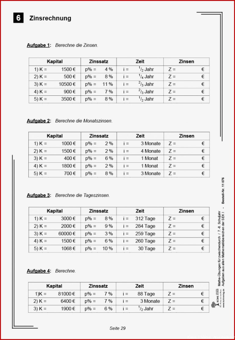 Mathe-Übungen für zwischendurch / Klasse 7-8