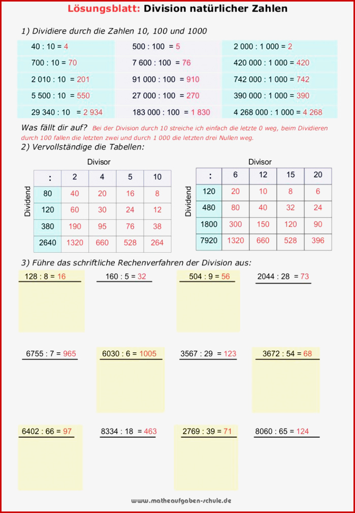 Mathe Übungsaufgaben