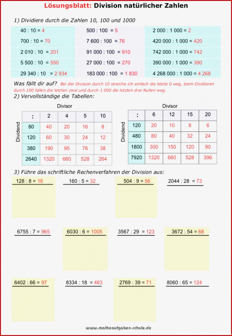 Mathe Übungsaufgaben