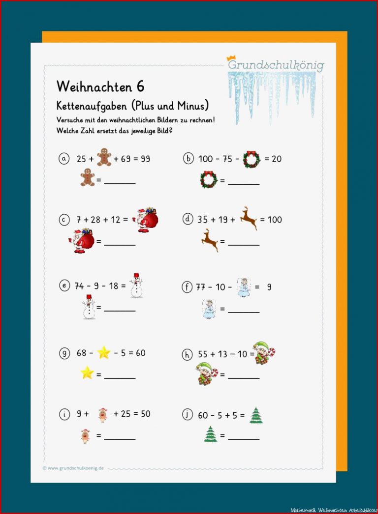 Mathe Weihnachten und Winter