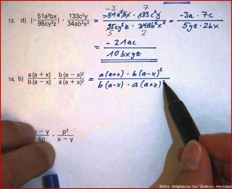 Mathe2 1b Übungsblatt Brüche Multiplizieren Und