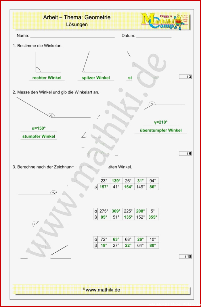 Mathearbeit Klasse 5 6