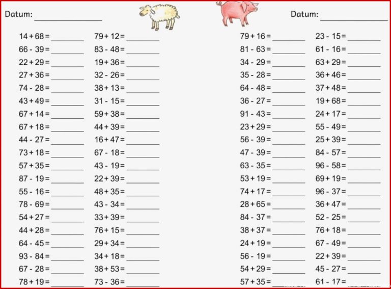 Matheaufgaben 2 Klasse Mathe Arbeitsblätter Zum Ausdrucken