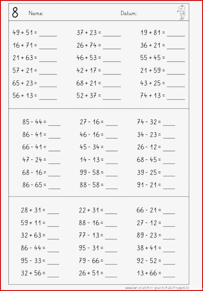 Matheaufgaben Klasse 2 Arbeitsblätter Zum Ausdrucken