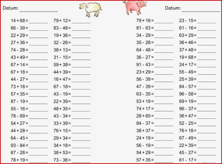 Matheaufgaben Klasse 2 Arbeitsblätter Zum Ausdrucken Schön