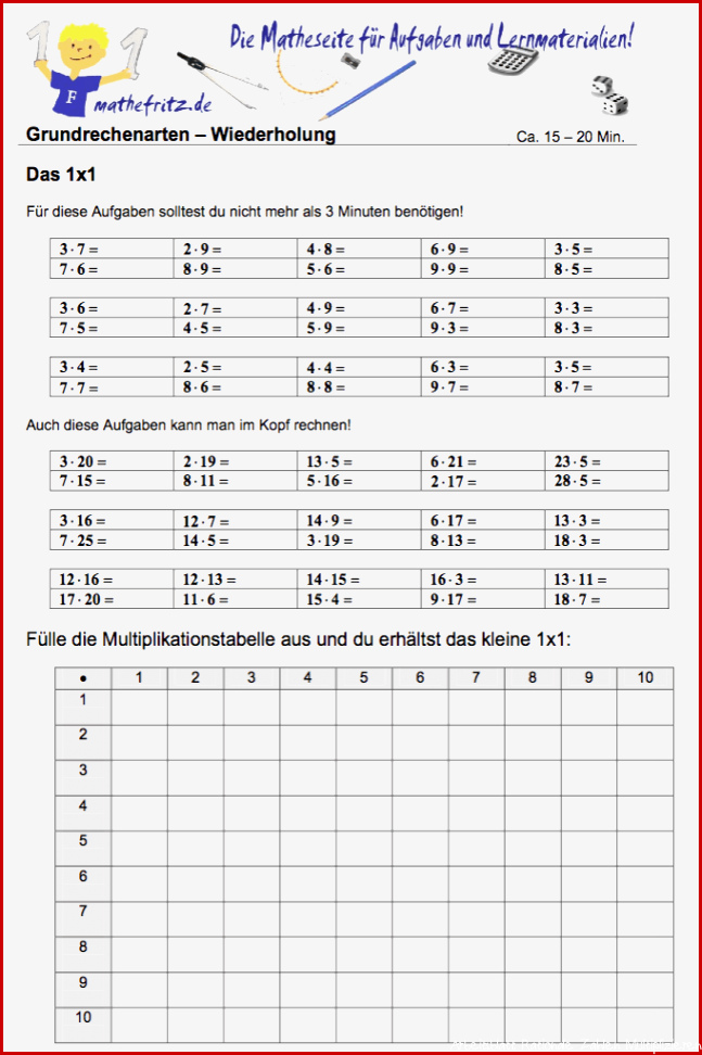 Matheaufgaben Klasse 5 Multiplikation Division