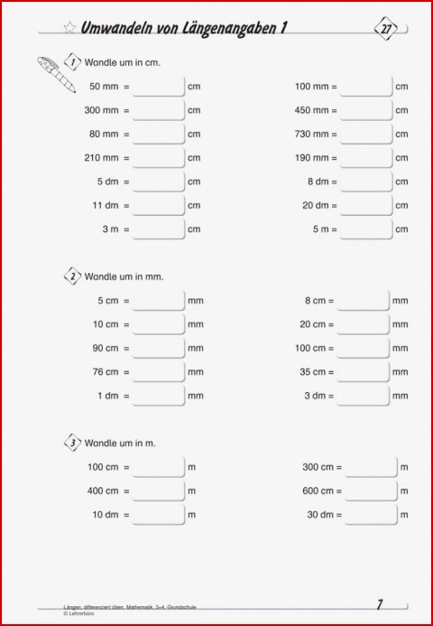 Mathematik 3 Klasse Arbeitsblätter Am Besten Längen