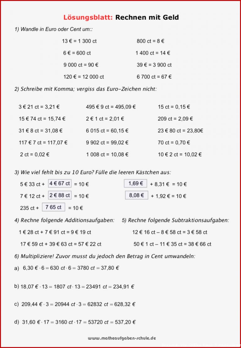 Mathematik 5 Klasse Übungsblätter