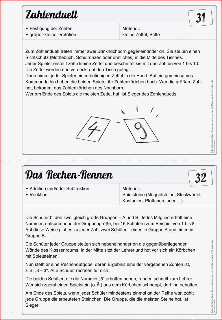 Mathematik · Arbeitsblätter · Grundschule · Lehrerbüro