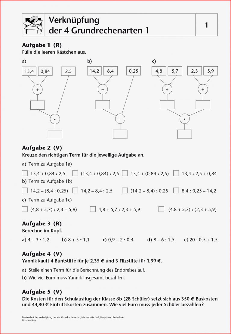 Mathematik · Arbeitsblätter · Haupt & Realschule · Lehrerbüro