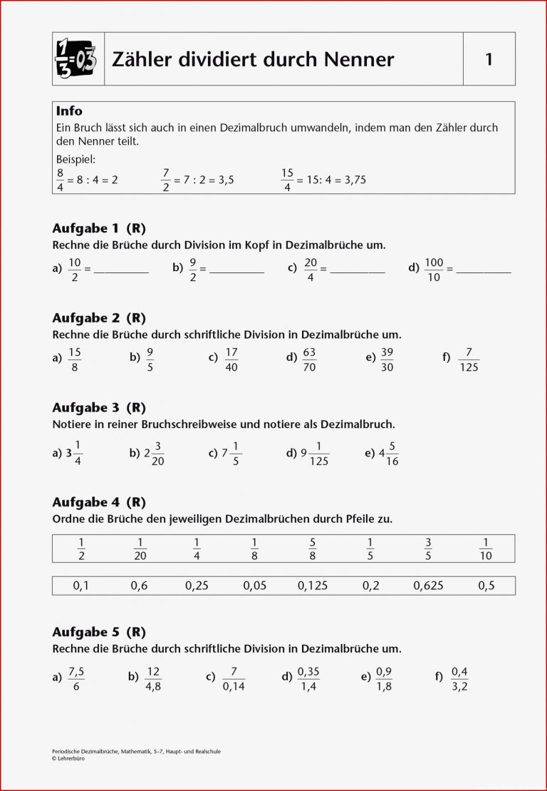 Mathematik · Arbeitsblätter · Haupt & Realschule · Lehrerbüro
