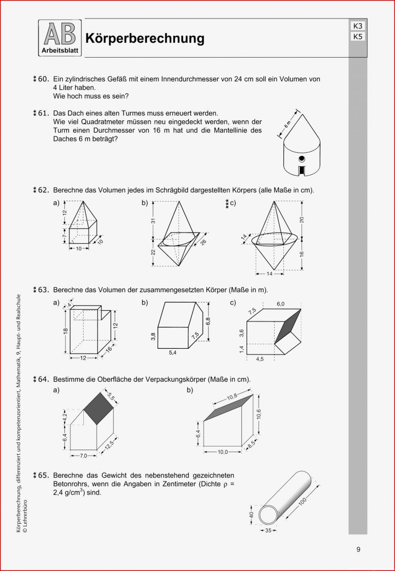 Mathematik · Arbeitsblätter · Sekundarstufe I · Lehrerbüro